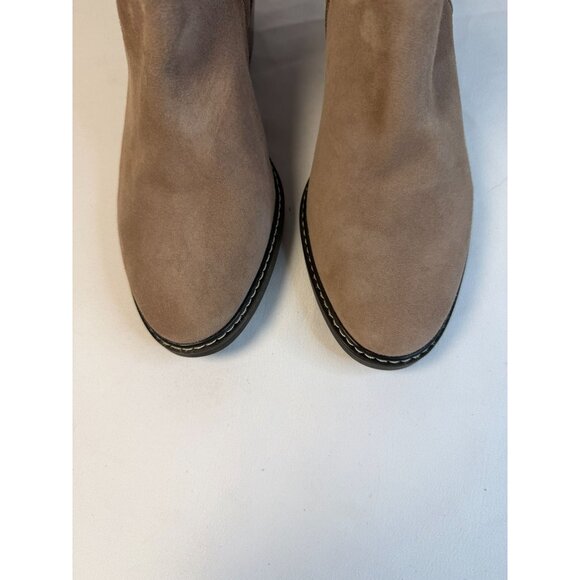 Sam Edelman Pryce Women's Size 8.5M Taupe Suede Zip Block Heel Ankle Bootie - Picture 5 of 16